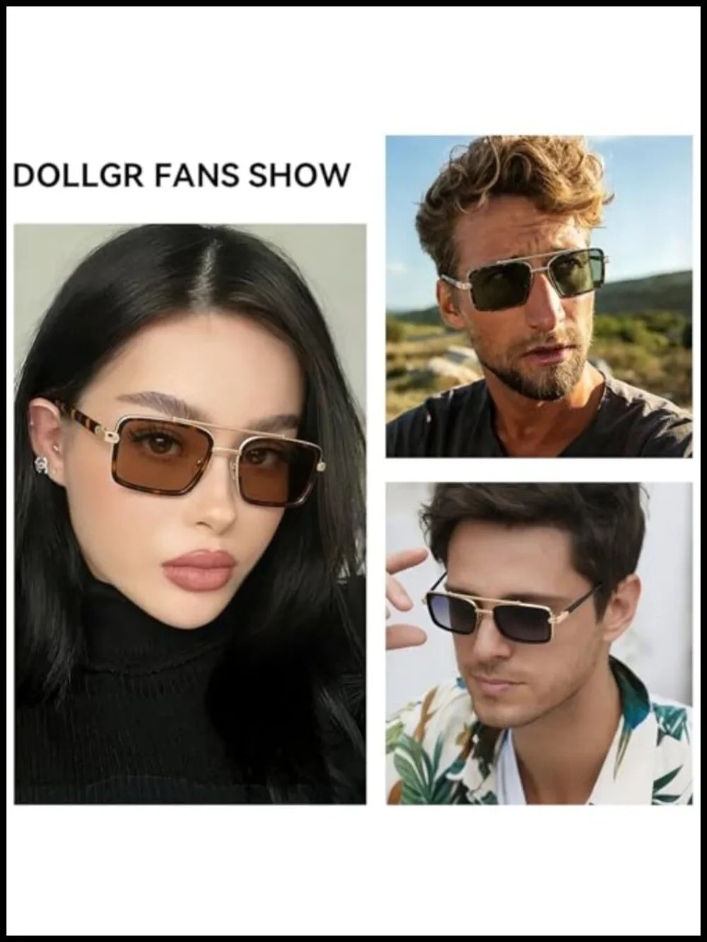 Polarized Aviator Sunglasses Retro Rectangle UV Protection
